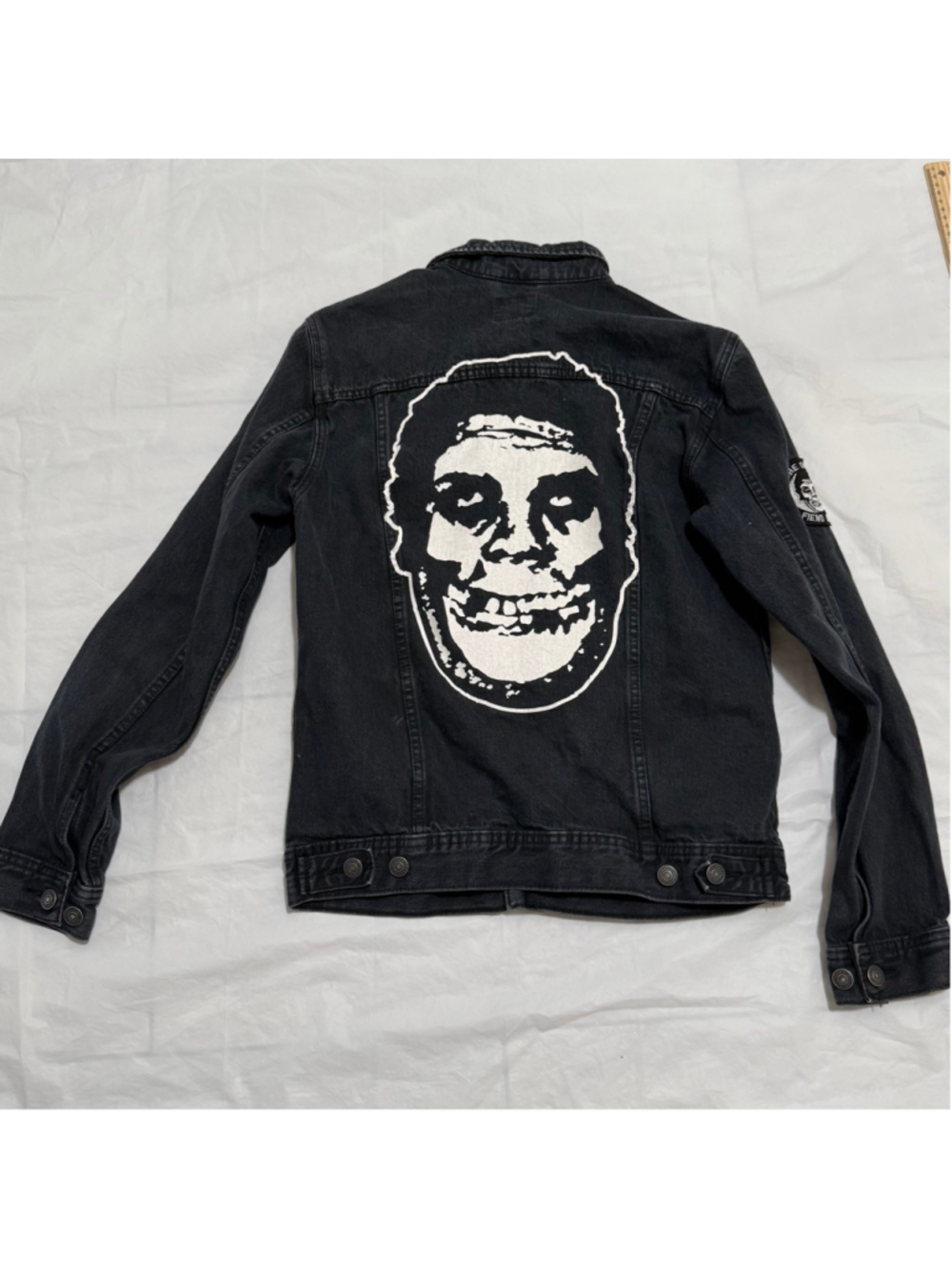 Obey Misfits Fiend Club Black Denim Jacket Size S